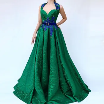 Новое поступление, Темно-зеленые Вечерние платья 2023, Длинные Вечерние платья трапециевидной формы без рукавов с поясом, robe de soiree на заказ
