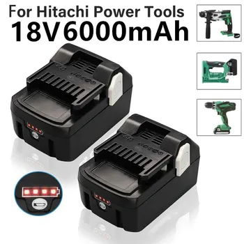 Литиевая аккумуляторная батарея высокой емкости 6000 мАч 18 В для электроинструментов Hitachi BSL1830 BSL1840 DSL18DSAL BSL1815X